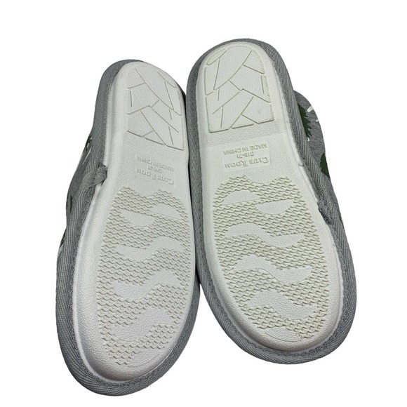 Club Room Mens Forest-Print Fleece Lined Slippers Gray 6-7 - Picture 5 of 5